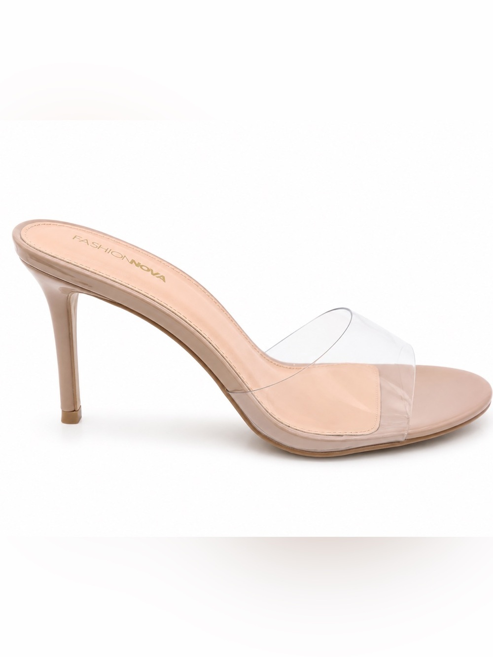 Fashion Nova Nude Clear Heels Size 8 New